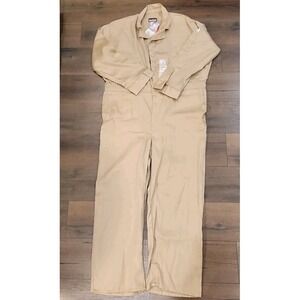 Bulwark FR Mens Coveralls Tan 48-RG 8.7 ATPV FRC Flame Resistant NEW With Tags